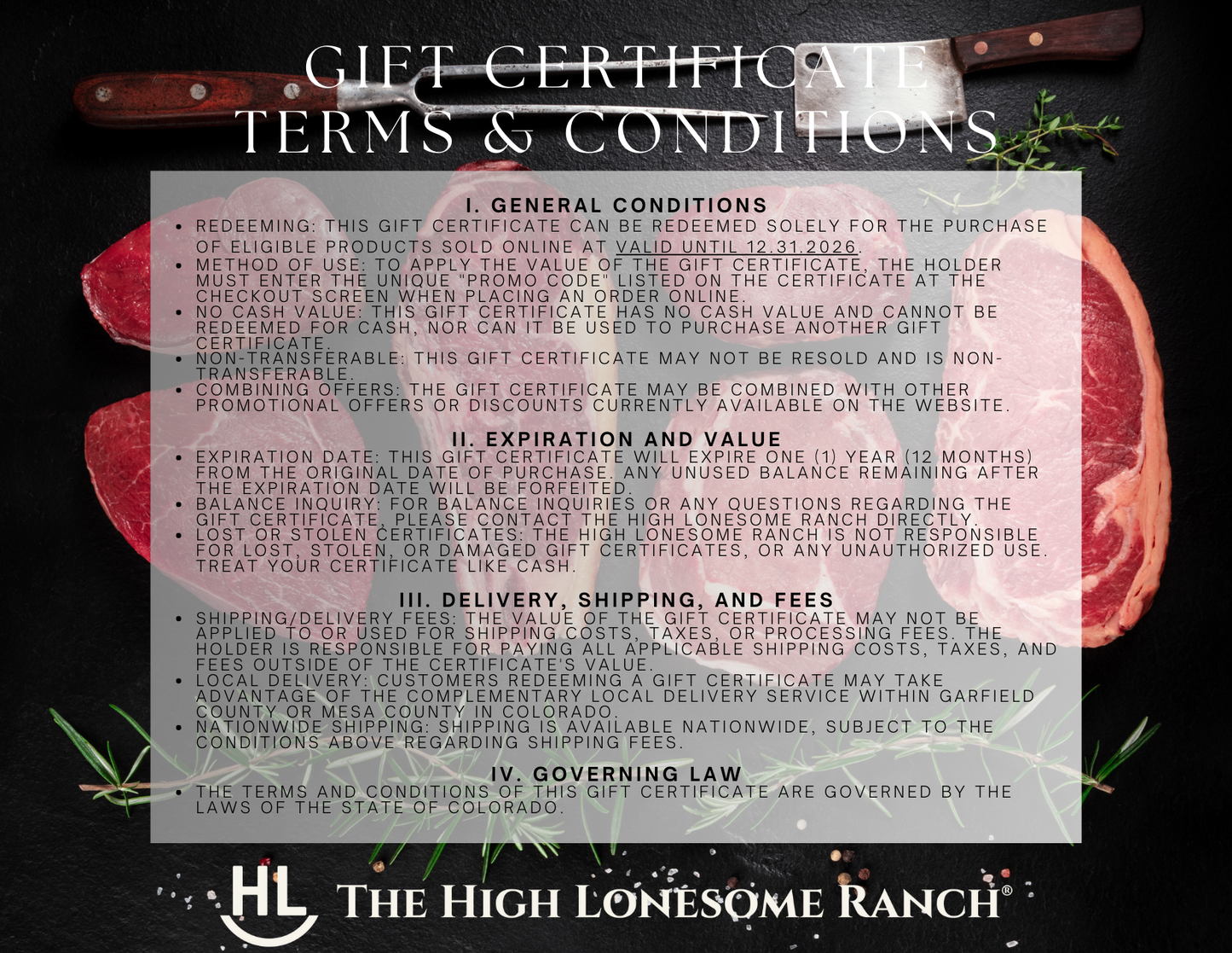 Grass- Finished Beef Gift Card